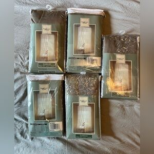 5 sage green sheer curtain panels